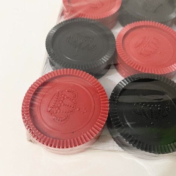 Jumbo Red And Black Replacement Checkers Large 2.25" - Picture 2 of 14
